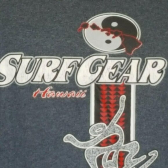 Surf Gear Hawaii Men's Vintage Early 2000 Gray T-shirt USA XL - Picture 4 of 8